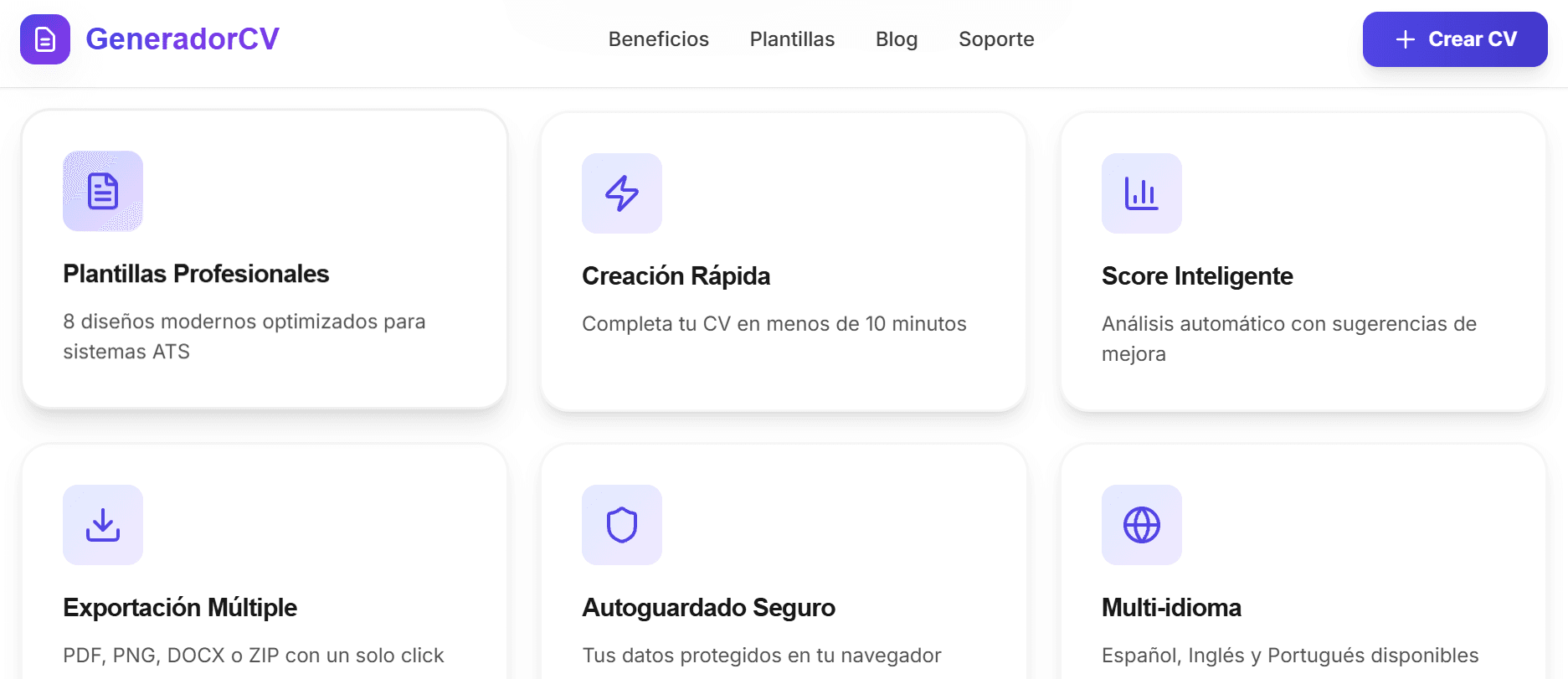 GeneradorCV - Producto en producción