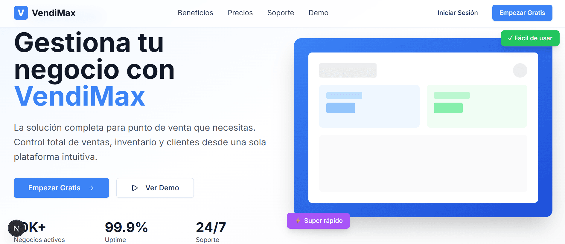 VendiMax - Sistema POS - Producto en producción